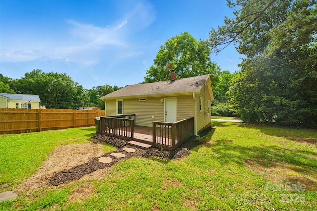 407 Cummings St, Rock Hill, SC 29730 - back of house featuring a wooden deck and a chimney