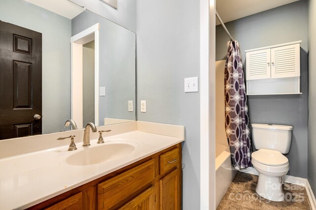 12 Eden Glen Rd, Black Mountain, NC 28711 - full bathroom featuring vanity, shower / bath combo with shower curtain, and tile patterned flooring