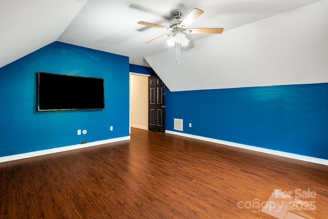 12 Eden Glen Rd, Black Mountain, NC 28711 - bonus room with vaulted ceiling, a ceiling fan, and wood finished floors