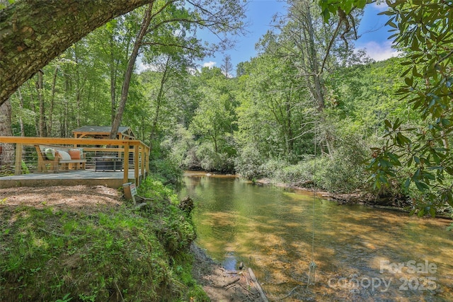 3095 Silversteen Rd, Lake Toxaway, NC 28747 - view of yard with a wooded view and a deck