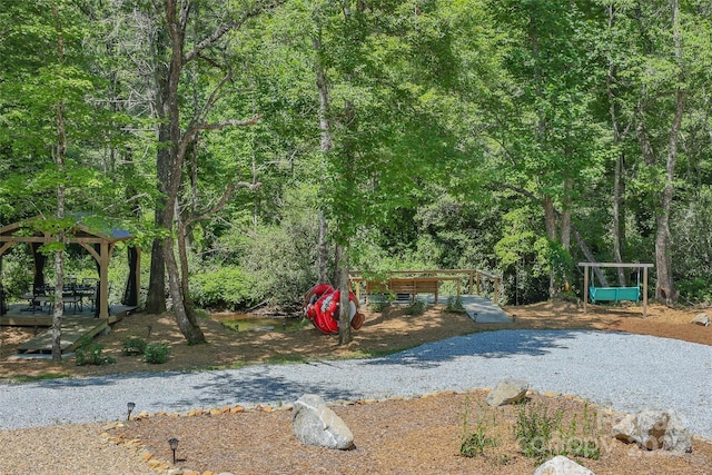 3095 Silversteen Rd, Lake Toxaway, NC 28747 - view of yard featuring a gazebo and a view of trees