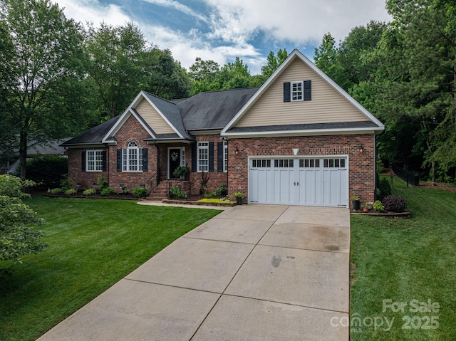 7988 Golf Course Dr N, Denver, NC 28037 - traditional-style house with brick siding, a front yard, and driveway