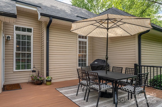 7988 Golf Course Dr N, Denver, NC 28037 - wooden deck featuring area for grilling and outdoor dining area
