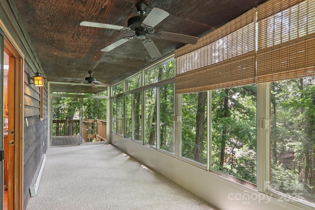58 Oak Ter, Arden, NC 28704 - unfurnished sunroom with a ceiling fan