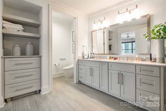 222 S Caldwell St # 2203, Charlotte, NC 28202 - full bath featuring double vanity and crown molding