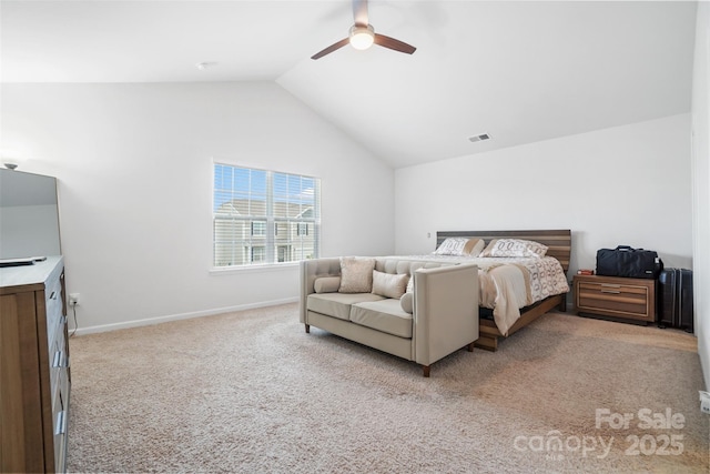 1343 Kent Downs Ave SW, Concord, NC 28027 - carpeted bedroom with vaulted ceiling and ceiling fan