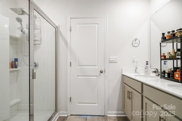 1343 Kent Downs Ave SW, Concord, NC 28027 - full bathroom with a stall shower and double vanity