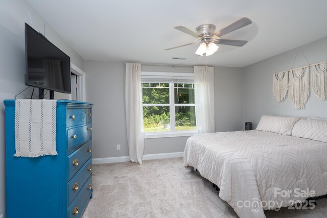 360 Sexton St, Kannapolis, NC 28081 - bedroom with light colored carpet and ceiling fan