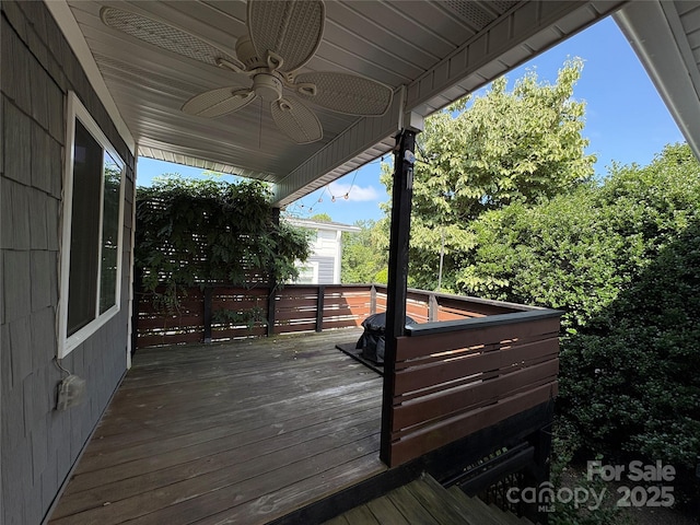 333 Mount View Ln Unit 266B, New London, NC 28127 - deck featuring ceiling fan