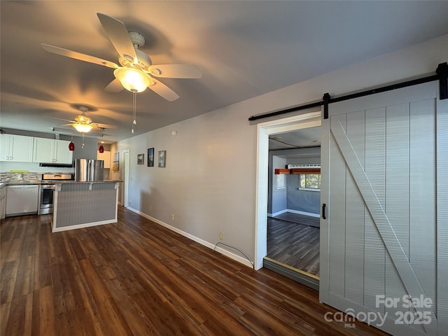 333 Mount View Ln Unit 266B, New London, NC 28127 - kitchen featuring freestanding refrigerator, dishwasher, dark wood-style floors, and stove