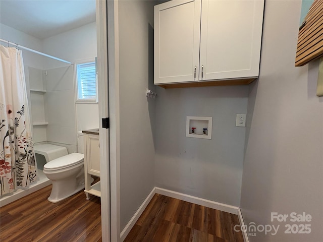 333 Mount View Ln Unit 266B, New London, NC 28127 - laundry room featuring hookup for a washing machine and dark wood-style floors