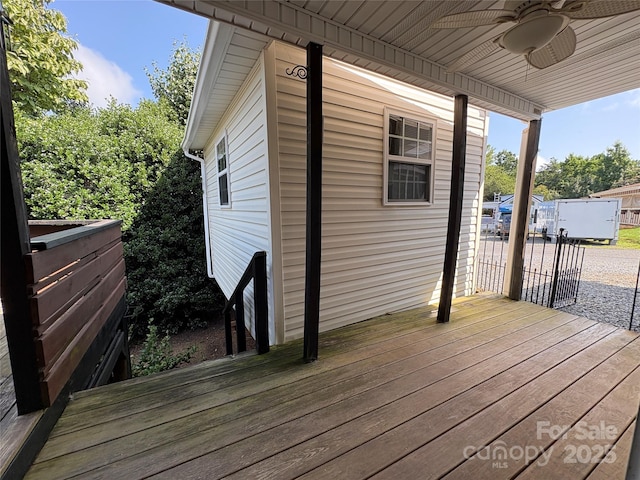333 Mount View Ln Unit 266B, New London, NC 28127 - wooden terrace featuring a ceiling fan