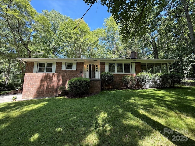 212 Fallen Timber Rd Unit 23, Hendersonville, NC 28791 - ranch-style house featuring brick siding and a chimney