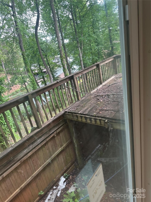 177 Mountain View Ln, Troy, NC 27371 - wooden terrace with view of wooded area