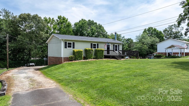 1467 Conway Dr, Granite Falls, NC 28630 - ranch-style house featuring asphalt driveway and a front yard