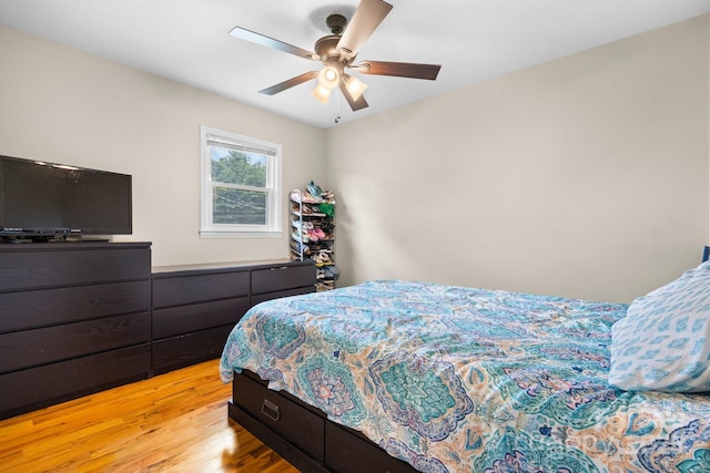 1467 Conway Dr, Granite Falls, NC 28630 - bedroom featuring light wood-style flooring and ceiling fan