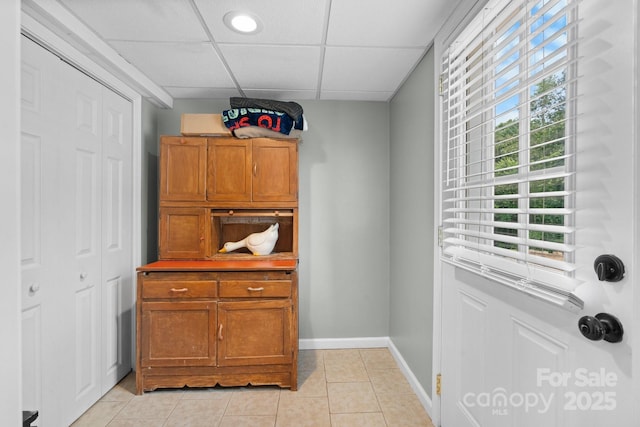 1467 Conway Dr, Granite Falls, NC 28630 - interior space featuring a drop ceiling and light tile patterned floors