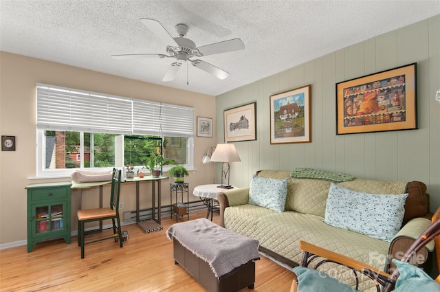 141 Elkwood Ave, Asheville, NC 28804 - living area featuring ceiling fan, a textured ceiling, and wood finished floors