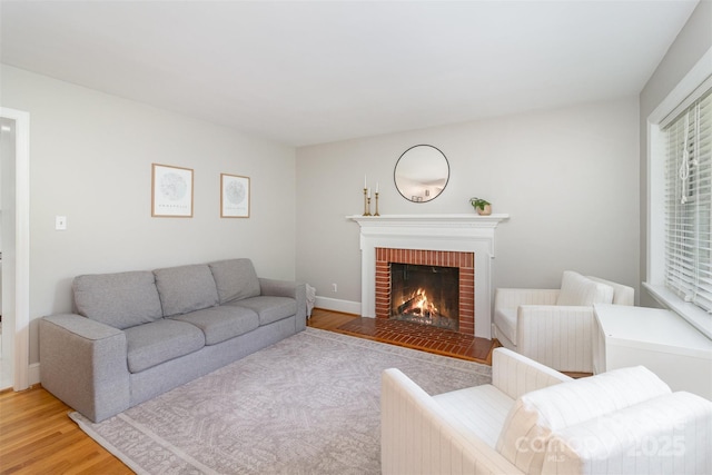 3969 Sheffield Dr, Charlotte, NC 28205 - living area featuring light wood-style flooring and a fireplace
