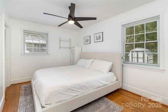 3969 Sheffield Dr, Charlotte, NC 28205 - bedroom featuring wood finished floors and a ceiling fan