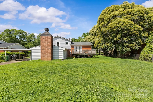 2000 Townsend Ave, Charlotte, NC 28205 - view of yard with a carport and a wooden deck