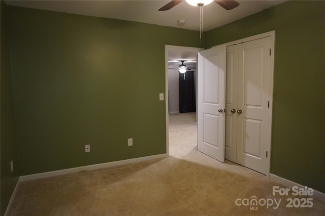 4003 Northerly Island Ct, Gastonia, NC 28056 - unfurnished bedroom with light carpet, a closet, and a ceiling fan