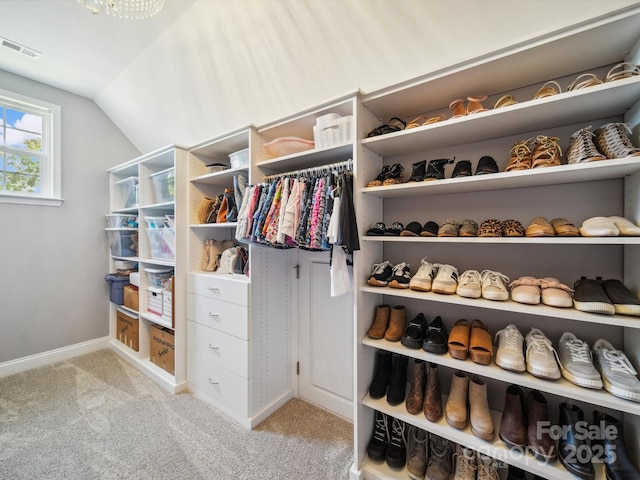 6523 Alba Rose Ln, Huntersville, NC 28078 - spacious closet featuring lofted ceiling and light colored carpet