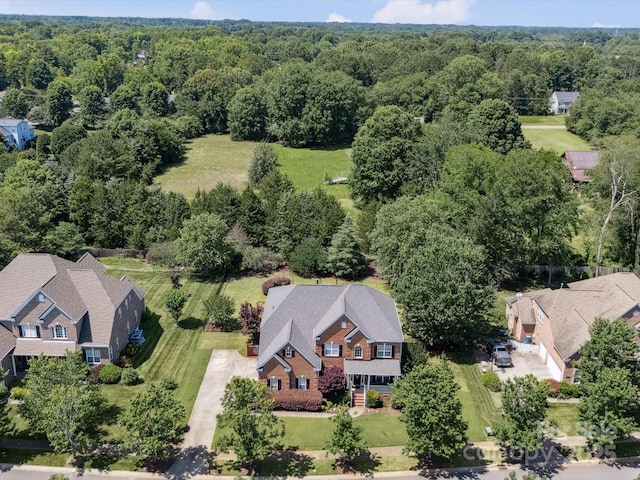 6523 Alba Rose Ln, Huntersville, NC 28078 - aerial view of property and surrounding area featuring a heavily wooded area