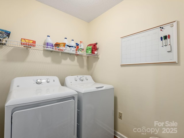 345 Bob Barnwell Rd, Fletcher, NC 28732 - laundry area featuring independent washer and dryer and a textured ceiling