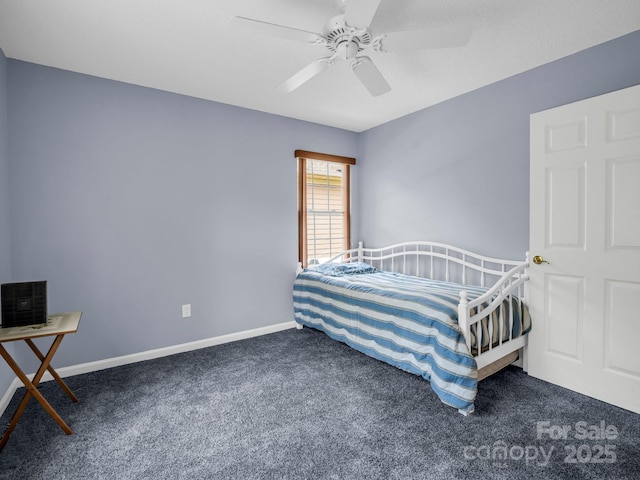 114 Fairway View Dr, Etowah, NC 28729 - carpeted bedroom featuring baseboards and ceiling fan