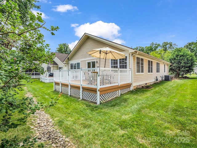 114 Fairway View Dr, Etowah, NC 28729 - rear view of property featuring a yard and a deck