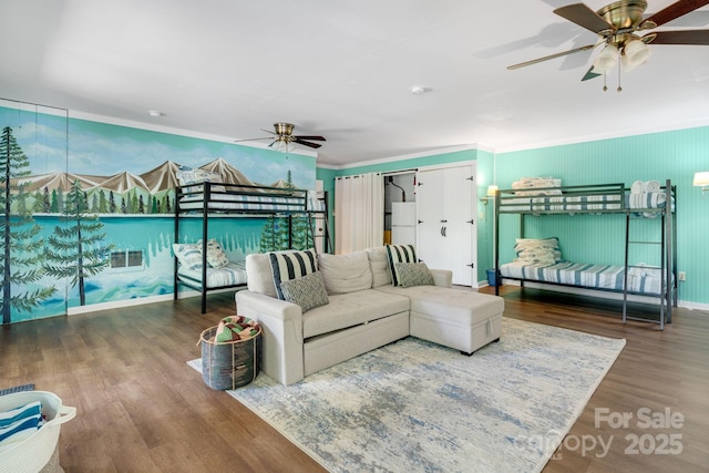 37 Poplar Dr, Rosman, NC 28772 - living area featuring ceiling fan and wood finished floors