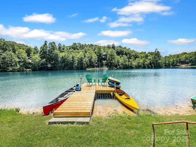 37 Poplar Dr, Rosman, NC 28772 - dock area featuring a water view and a forest view