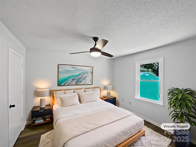 232 Branchwood Cir, Kings Mountain, NC 28086 - bedroom featuring wood finished floors, ceiling fan, and a textured ceiling