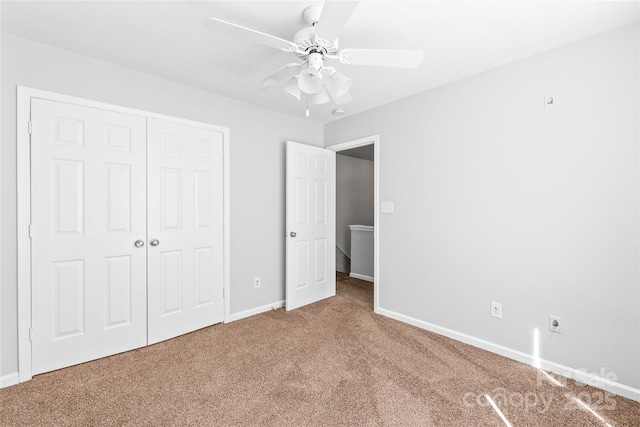 12452 Stratfield Place Cir, Pineville, NC 28134 - unfurnished bedroom with carpet flooring, a closet, and ceiling fan