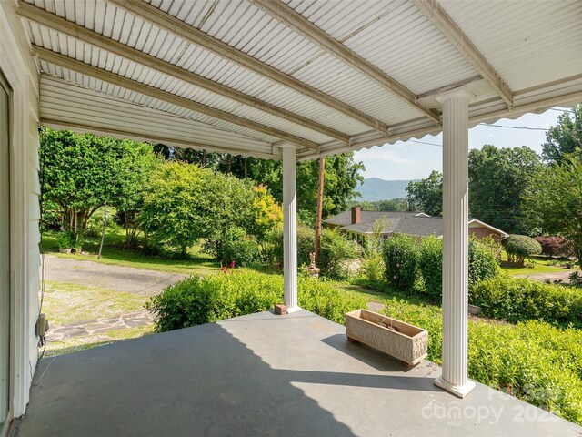 34 Lockhart Rd, Tryon, NC 28782 - view of patio with a mountain view