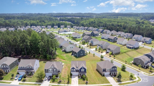 205 Falls Cove Dr, Troutman, NC 28166 - aerial perspective of suburban area featuring a forest