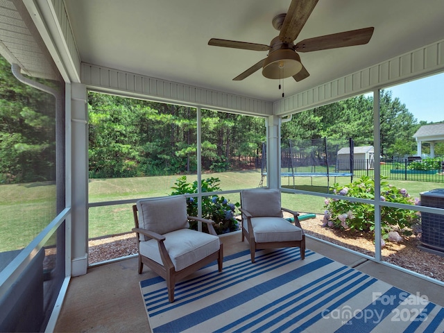 5797 Mcclintock Dr, Denver, NC 28037 - sunroom / solarium with a ceiling fan and plenty of natural light