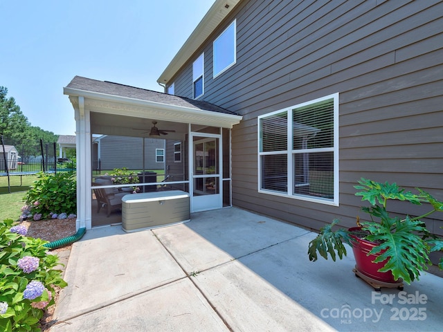 5797 Mcclintock Dr, Denver, NC 28037 - view of patio / terrace featuring a sunroom and ceiling fan