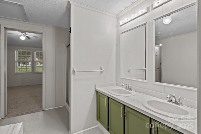 200 Southwood Park Rd, Mooresville, NC 28117 - bathroom featuring a textured ceiling and double vanity