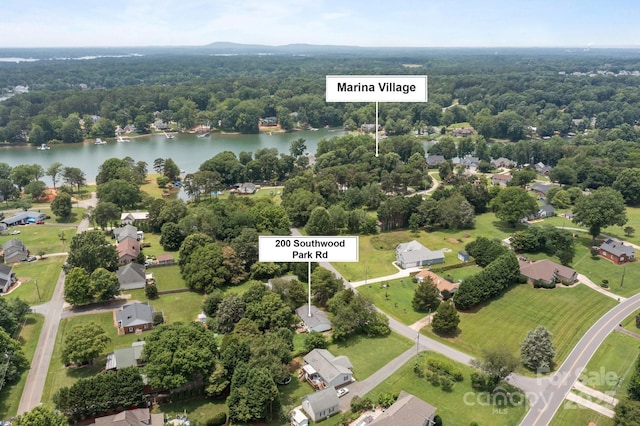 200 Southwood Park Rd, Mooresville, NC 28117 - aerial view of a nearby body of water and a heavily wooded area
