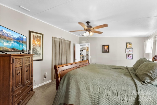 5425 Creek Run Ct, Kings Mountain, NC 28086 - carpeted bedroom featuring ornamental molding and ceiling fan