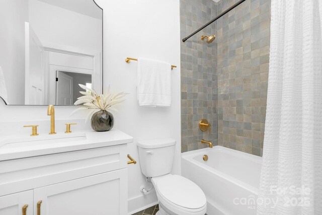 4032 Brandy Creek Ct, Clover, SC 29710 - bathroom with shower / tub combo with curtain and vanity