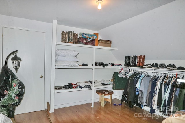 2400 Saint John Rd, East Bend, NC 27018 - spacious closet featuring wood finished floors and lofted ceiling
