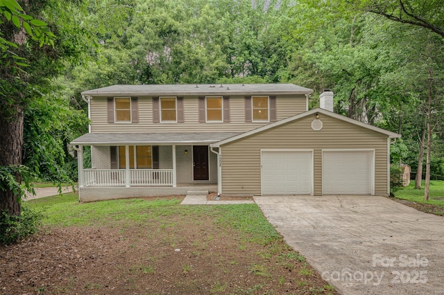 7008 Wannamaker Ln, Charlotte, NC 28226 - traditional-style home with a porch, an attached garage, and driveway