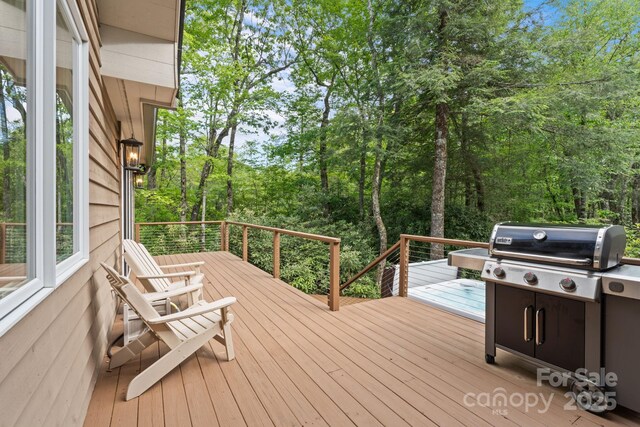891 Crescent Trl Unit 273, Highlands, NC 28741 - wooden terrace with grilling area