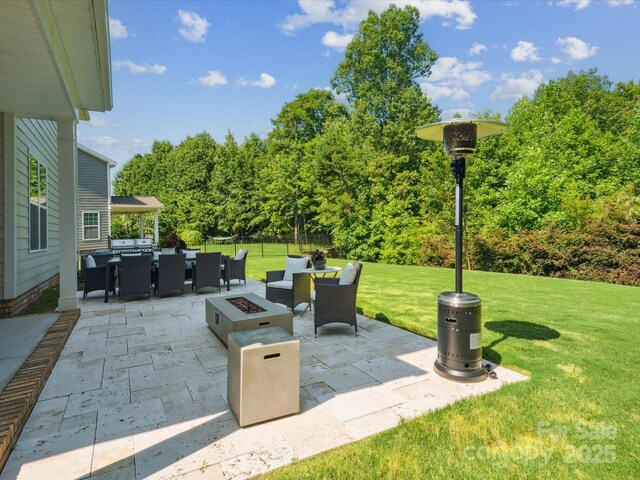 1008 Millbridge Pkwy, Waxhaw, NC 28173 - view of patio / terrace with a fire pit, outdoor dining area, and a grill