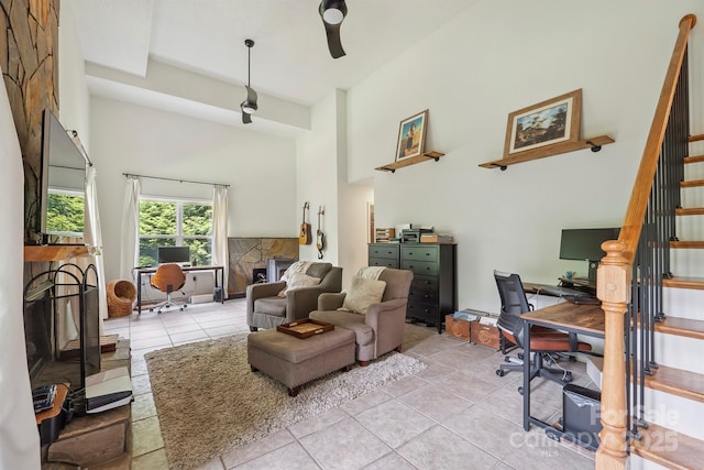 3381 Stones Throw Dr, Valdese, NC 28690 - office featuring a towering ceiling and tile patterned flooring