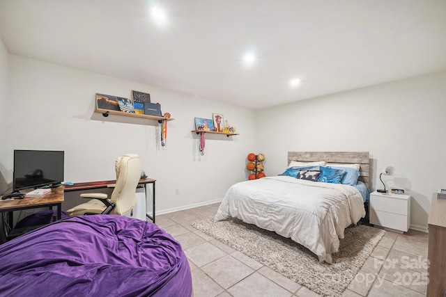 3381 Stones Throw Dr, Valdese, NC 28690 - bedroom with light tile patterned floors, an office area, and recessed lighting