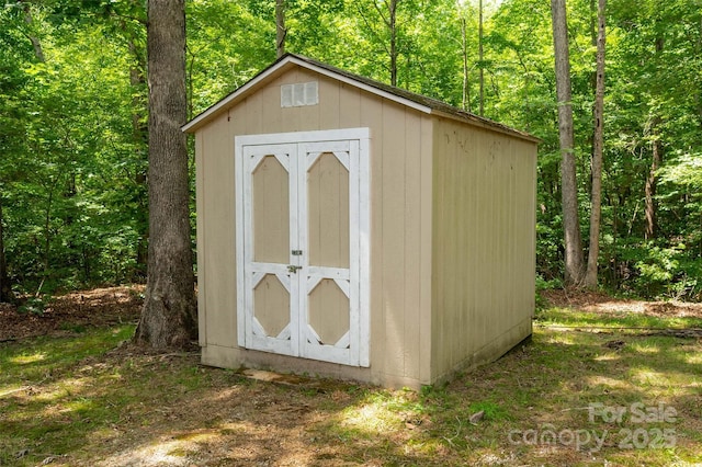 8002 Kingston Dr, Waxhaw, NC 28173 - view of shed with a forest view